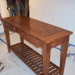 Recycled 1930's framing lumber made  into modern vanity.