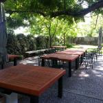 Handmade outdoor patio tables for Cakebread Cellars in Napa, Ca. 